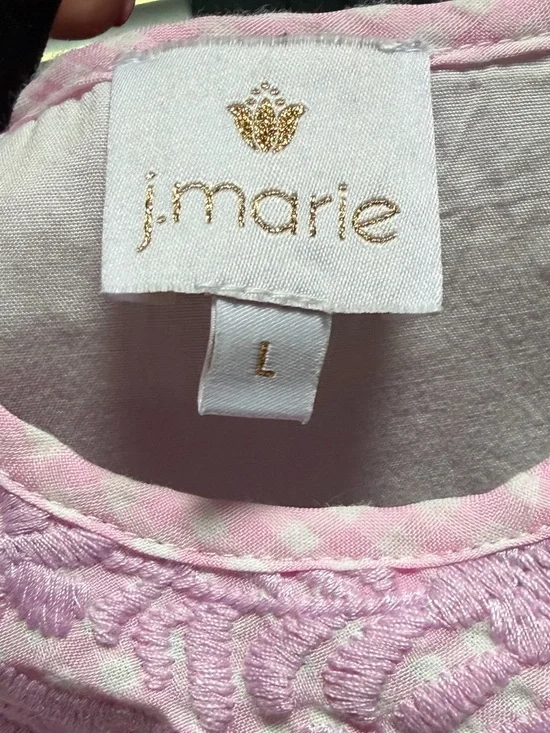 J. MARIE Puff Sleeve Gingham Embroidered Maxi Dress - Large - Picture 6 of 6